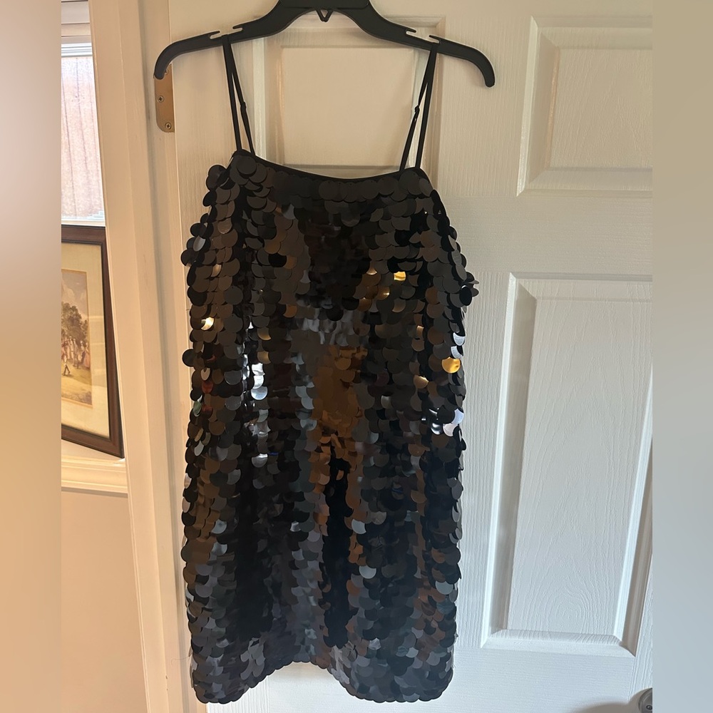 White House Black Market Black Sequin Mini Dress -NEW WITH TAGS